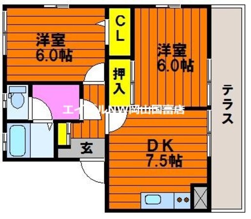 フォブール東岡山の物件間取画像